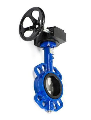 Picture of Butterfly Valve,Natco,Standard PN16,DN80mm,Wafer type multidrilled,Body-Ductile iron,Shaft-410 stainless steel, Disc-Ductile iron,Liner-NBR rubber,Gearbox operated