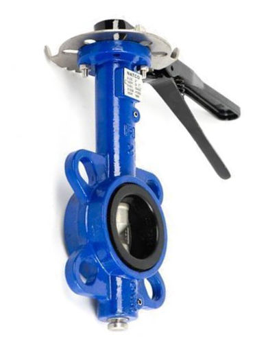 Picture of Butterfly Valve,Natco,Standard PN16,DN50mm,Wafer type multi drilled,Body-Ductile iron,Shaft-410 stainless steel, Disc-Ductile iron,Liner-NBR rubber,handlever operated