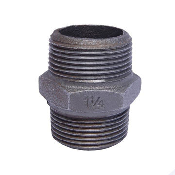 Picture of NIPPLE EN10242 MALLEABLE CAST BLACK MECH 32 x HEX