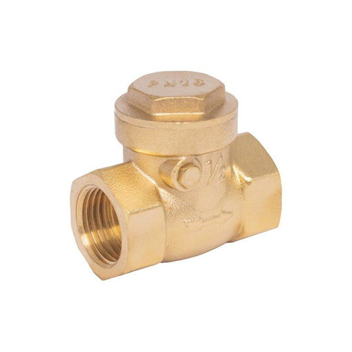 Picture of Non-return Valve,Natco,Fig 4101,DN 40mm,screwed BSP female x female,swing type soft trim,PN10 , rated, brass