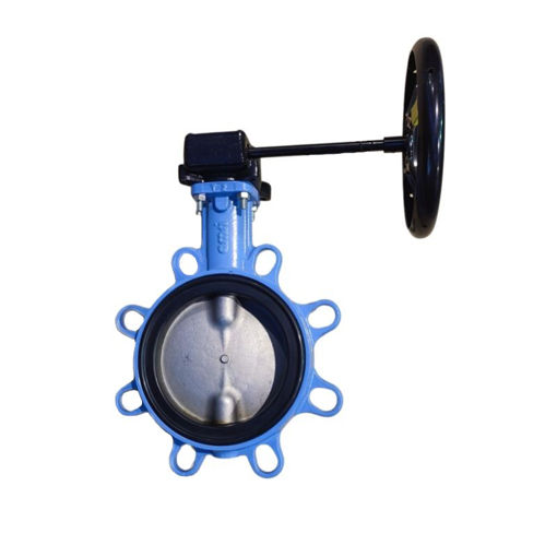 Picture of Butterfly valve, Amri, Boax-B,16 Bar,DN100mm,Type 2 wafer multi- drilled,3g body-Ductile iron,6k shaft-316 stainless steel, 6 disc-316 stainless steel, XU liner- EPDM, Gearbox operated MN12