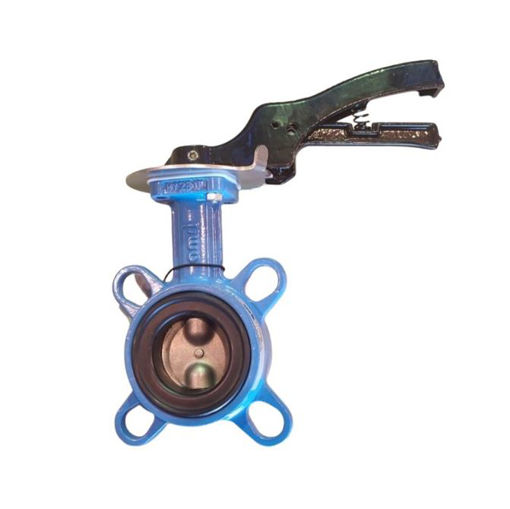 Picture of Butterfly valve, Amri, Boax-B,16 Bar, DN150mm,Type 2 wafer multi- drilled,3g body-Ductile iron,6k shaft-316 stainless steel, 6 disc-316 stainless steel, XU liner- EPDM, Handlever operated CR 300mm  