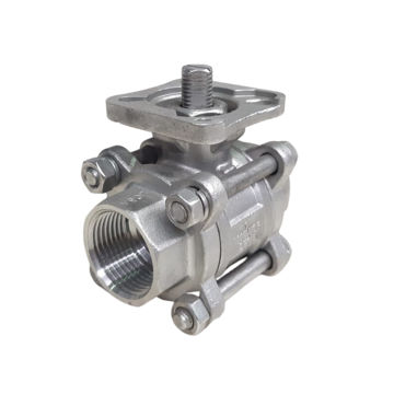 Picture of Ball Valve,Natco,3piece Direct Mount ,full bore,DN50mm,
screwed BSP female x female,1000wog,316 stainless steel,
bare shaft