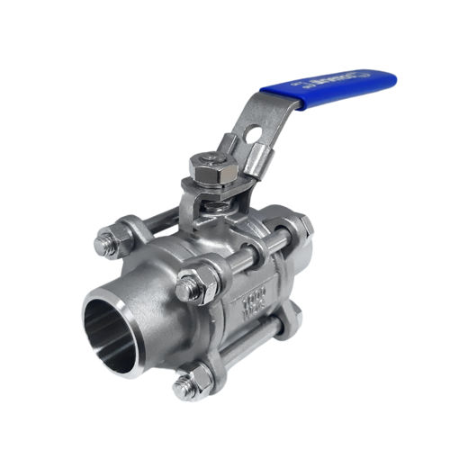 Picture of Ball Valve,Natco,EB-310E, 3piece,full bore,DN65mm,
butt weld,1000wog,316 stainless steel,
handlever operated