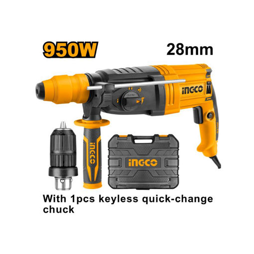 Picture of DRILL ROTARY HAMMER 950W SLOTTED DRIVE SYSTEM (SDS) & KEYLESS CHUCKS INGCO