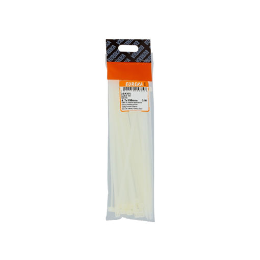 Picture of CABLE TIE WHITE 4.7X198MM Q:50 EUREKA