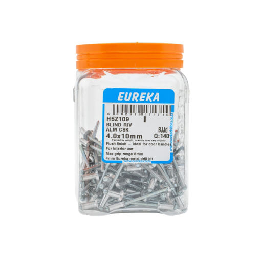 Picture of RIVET BLIND ALUMINIUM COUNTERSUNK 4.0X10MM Q:140 EUREKA