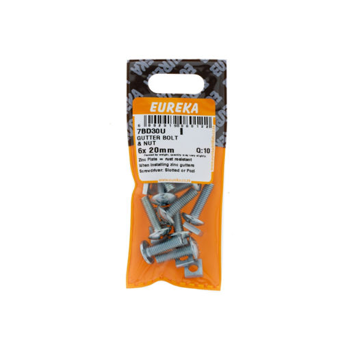 Picture of GUTTER BOLT & NUT 6X20MM Q:10 EUREKA