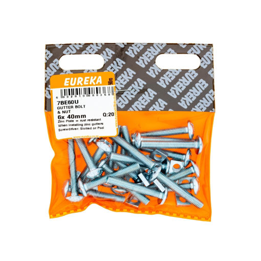 Picture of GUTTER BOLT & NUT 6X40MM Q:20 EUREKA