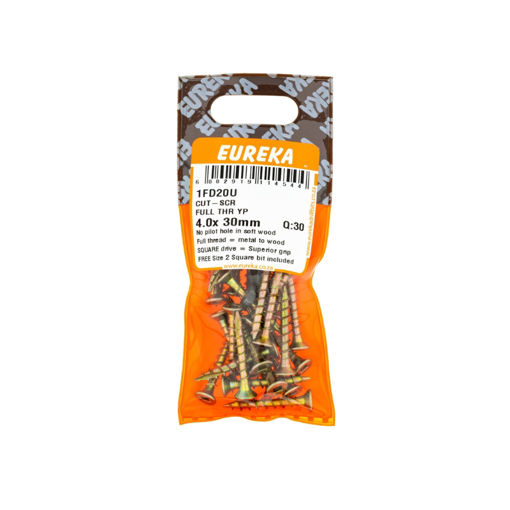 Picture of CUT-SCREW™ FULL THREAD YELLOW PASSIVATED 4.0X30MM Q:30 EUREKA
