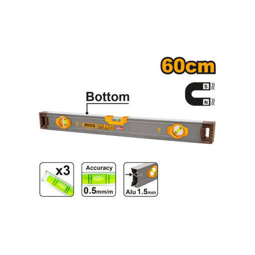 Picture of LEVEL ALUMINIUM WITH MAGNET 60CM INGCO