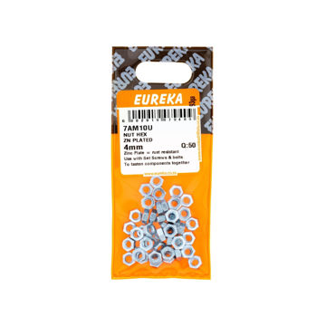 Picture of NUT HEX ZINC PLATED 4MM Q:50 EUREKA