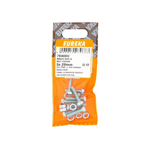 Picture of MACHINE SCREW & NUT CHEESEHEAD 5X20MM Q:12 EUREKA