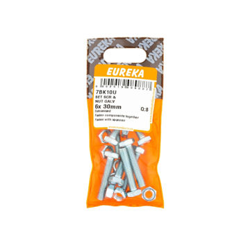 Picture of SET SCREW & NUT GALVANISED 6X30MM Q:8 EUREKA