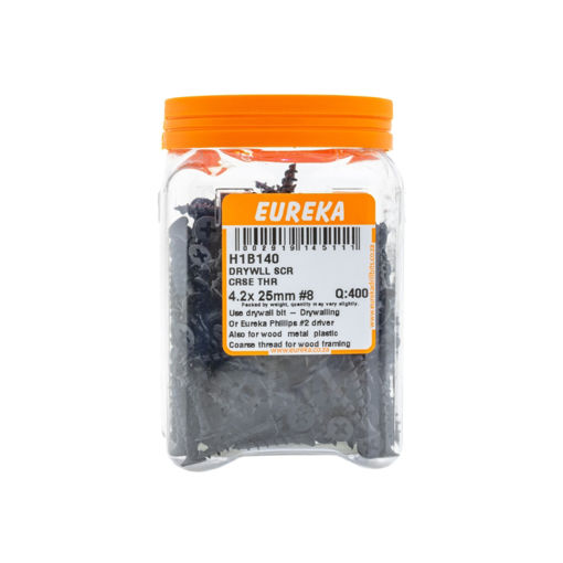 Picture of DRYWALL SCREW COARSE THREAD 4.2X25MM NO 8 Q:400 EUREKA