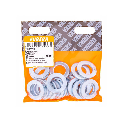 Picture of WASHER FLAT SMALL ZINC PLATED 16MM Q:25 EUREKA