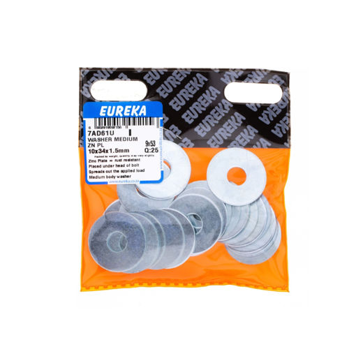 Picture of WASHER MEDIUM ZINC PLATED10X34X1.5MM Q:25 EUREKA