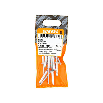 Picture of RIVET BLIND ALUMINIUM OPEN 4.0X21MM Q:15 EUREKA