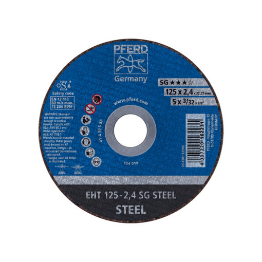 Picture of CUTTING DISC INDUSTRIAL GRADE (SG) STEEL 125X2.4MM Q:25 PFERD