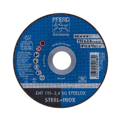 Picture of CUTTING DISC INDUSTRIAL GRADE (SG) STEELOX 115X2.4MM Q:25 PFERD