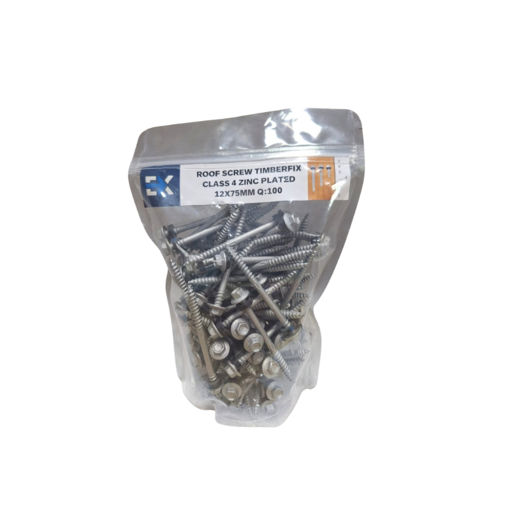 Picture of ROOF SCREW TIMBERFIX CLASS 4 ZINC PLATED 12X75MM Q:100