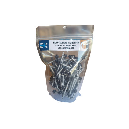 Picture of ROOF SCREW TIMBERFIX CLASS 4 CHARCOAL 12X65MM Q:100