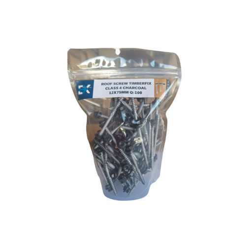 Picture of ROOF SCREW TIMBERFIX CLASS 4 CHARCOAL 12X75MM Q:100