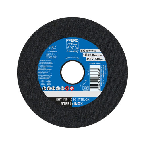 Picture of CUTTING DISC INDUSTRIAL GRADE (SG) STEELOX 115X1.0MM Q:25 PFERD