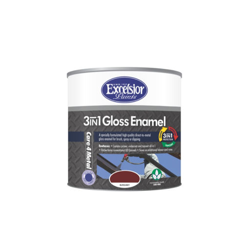 Picture of PAINT 3 IN 1 METAL COAT (MC) GLOSS BURGUNDY Q:1L EXCELSIOR