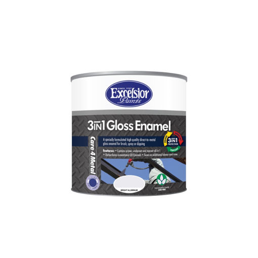 Picture of PAINT 3 IN 1 METAL COAT (MC) GLOSS BRIGHT ALUMINIUM Q:1L EXCELSIOR