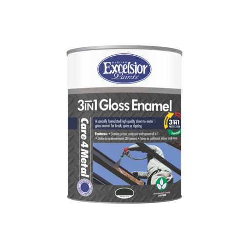 Picture of PAINT 3 IN 1 METAL COAT (MC) GLOSS WINDSOR GREEN Q:5L EXCELSIOR