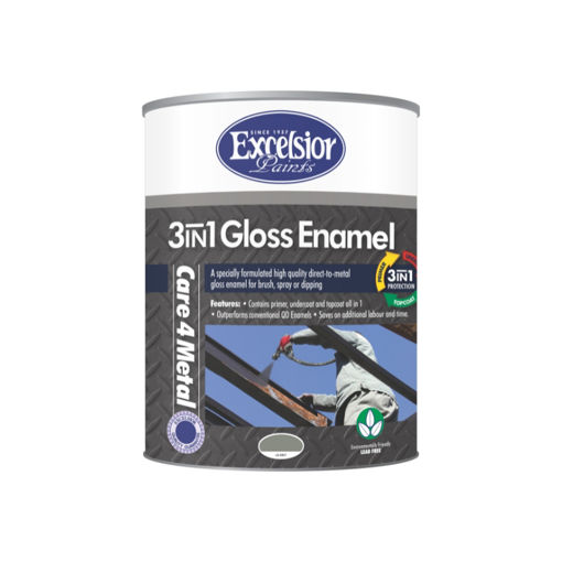 Picture of PAINT 3 IN 1 METAL COAT (MC) GLOSS LIGHT BATTLESHIP (LB) GREY Q:5L EXCELSIOR