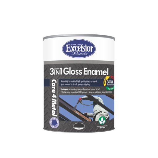 Picture of PAINT 3 IN 1 METAL COAT (MC) GLOSS BLACK Q:5L EXCELSIOR