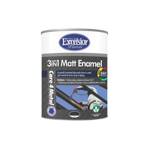 Picture of PAINT 3 IN 1 METAL COAT (MC) MATT BLACK Q:5L EXCELSIOR