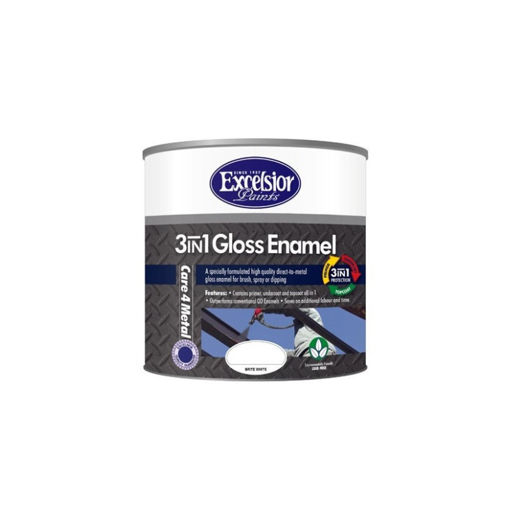 Picture of PAINT 3 IN 1 METAL COAT (MC) GLOSS WHITE Q:1L EXCELSIOR