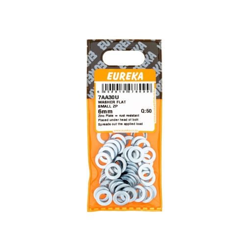 Picture of WASHER FLAT SMALL ZINC PLATED 6MM Q:50 EUREKA