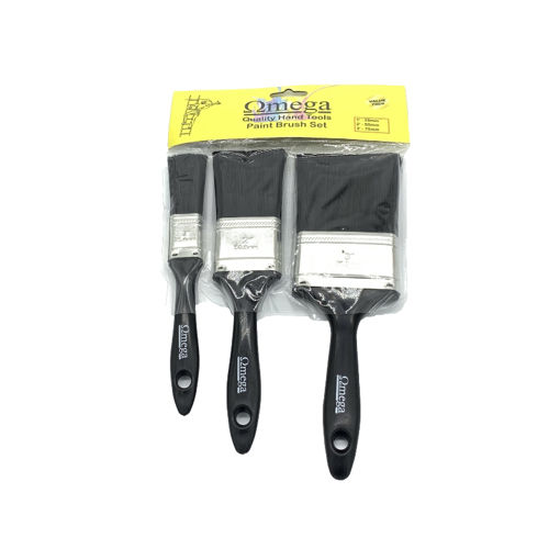 Picture of PAINT BRUSH SET: PLASTIC HANDLE 25,50,75MM Q:3 OMEGA