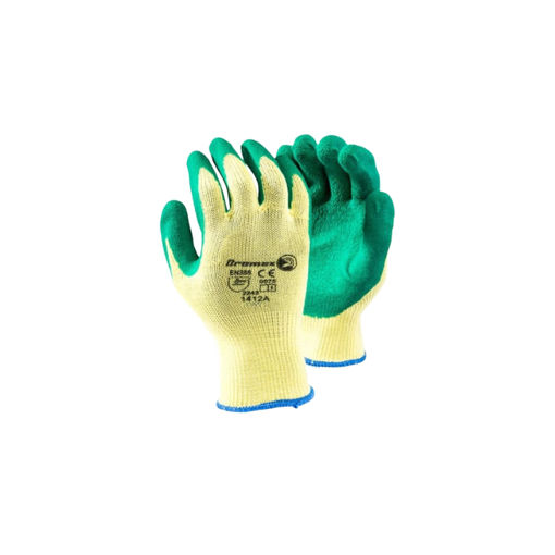 Picture of GLOVES TEXTURED PALM COATED RUBBER WITH POLY COTTON SHELL SIZE 10 DROMEX