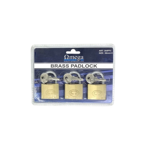 Picture of PADLOCK BRASS KEYS ALIKE 38MM Q:3 OMEGA