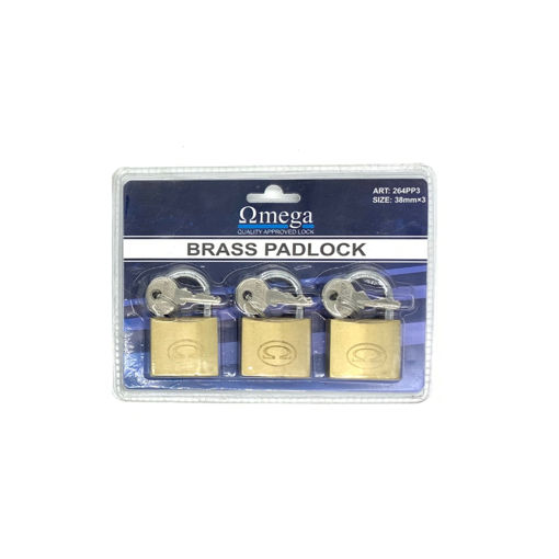 Picture of PADLOCK BRASS KEYS DIFFERENT 38MM Q:3 OMEGA