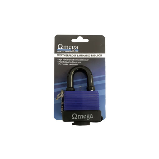 Picture of PADLOCK LAMINATED STEEL WATERPROOF 50MM OMEGA