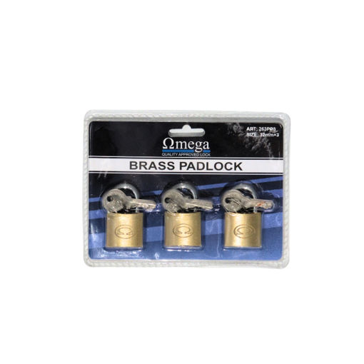 Picture of PADLOCK BRASS KEYS ALIKE 32MM Q:3 OMEGA