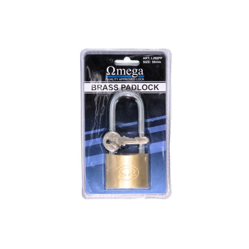 Picture of PADLOCK BRASS LONG SHACKLE 50MM OMEGA