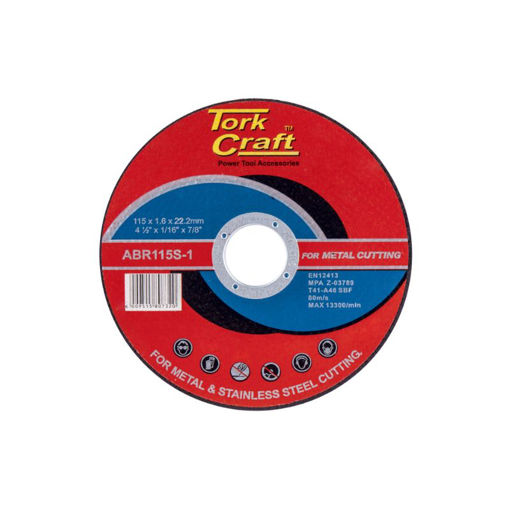 Picture of CUTTING DISC DIY GRADE STEEL <(>&<)> STAINLESS STEEL 115X1.6MM TORK CRAFT