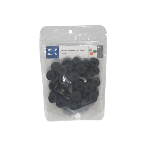 Picture of CAP HEX CHARCOAL 5/16"  Q:100 