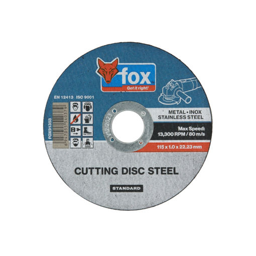 Picture of CUTTING DISC FLAT STANDARD INOX 115X1.0X22.23MM FOX MATUS