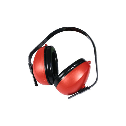 Picture of EAR MUFF STANDARD SIGNAL TO NOISE RATIO (SNR) 21DB RED PASTIC & BLACK EAR CUPS
WITH ADJUSTABLE HEAD BAND MATUS