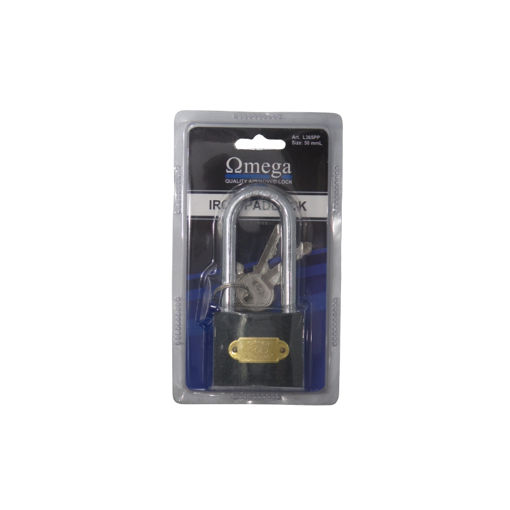 Picture of PADLOCK IRON LONG SHACKLE 50MM OMEGA