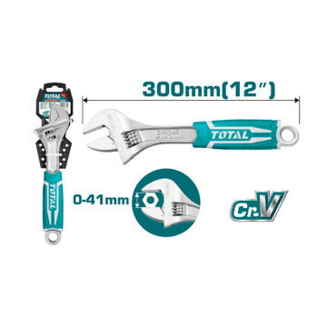 Picture of WRENCH ADJUSTABLE 300MM (OPEN 45MM) TOTAL TOOLS