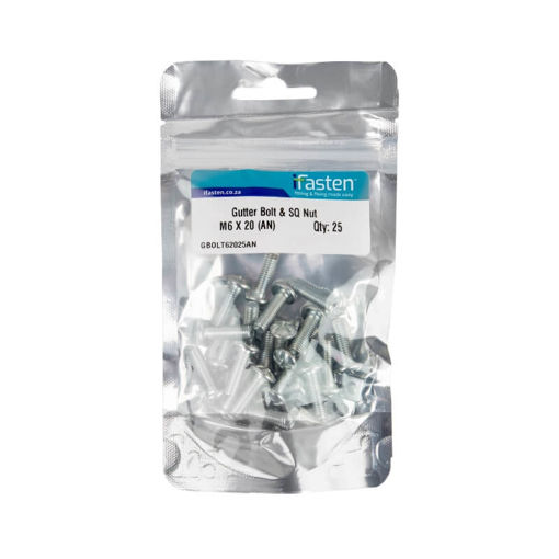 Picture of GUTTER BOLT & NUT 6X20MM Q:25 IFASTEN